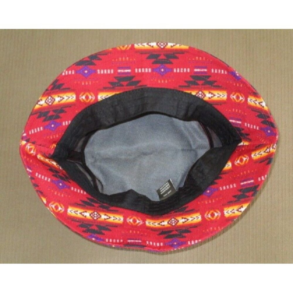 New Burgundy Red Bucket Hat Adult Southwest Aztec Summer Outdoor Hunting 1 Size - Picture 2 of 2